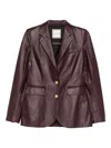 Tagliatore Button Lambskin Jacket In Red