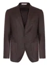 Tagliatore Button Pin Blazer In Brown