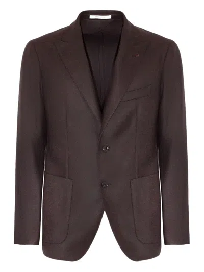 Tagliatore Button Pin Blazer In Brown