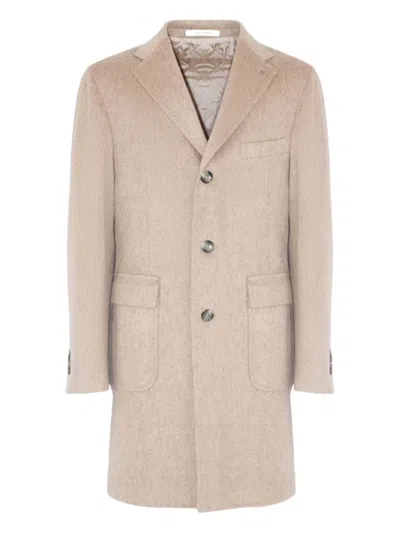 Tagliatore Button Single-breasted Coat In Neutral
