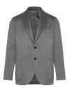 Tagliatore Grey Single-breasted Jacket With Notched Revers In Gray