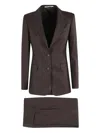 Tagliatore Mono-breasted Brown Suit With Tailored Blazer And Elegant Fit In Black