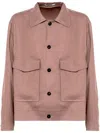 Tagliatore Amir Linen Shirt Jacket In Pink