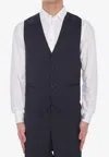 Tagliatore Button-up Wool Waistcoat In Blue