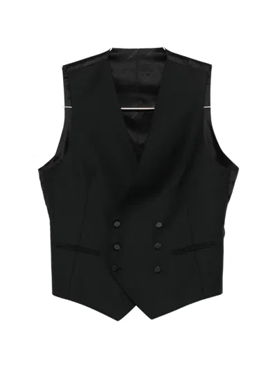 Tagliatore Button Waistcoat In Black