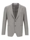 Tagliatore Buttoned Blazer In Gray