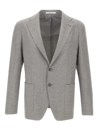 Tagliatore Buttoned Blazer In Gray