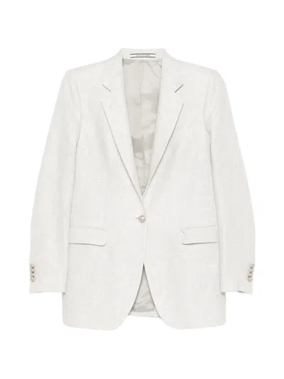 Tagliatore Buttoned Blazer In Gray