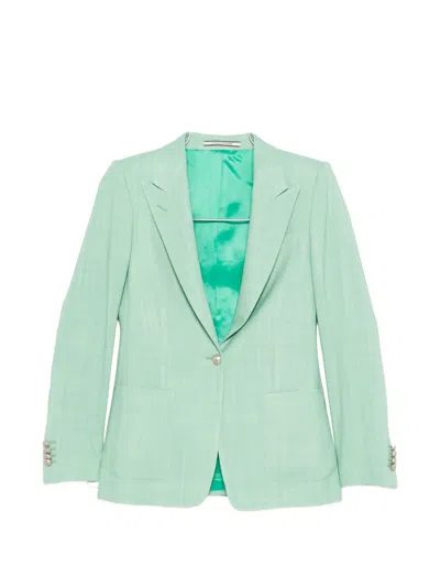 Tagliatore Buttoned Blazer In Green