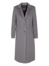 Tagliatore Amanda Coat With Buttoned Cuffs And Pockets In Gray