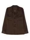 Tagliatore Buttoned Chest-pocket Shirt In Brown