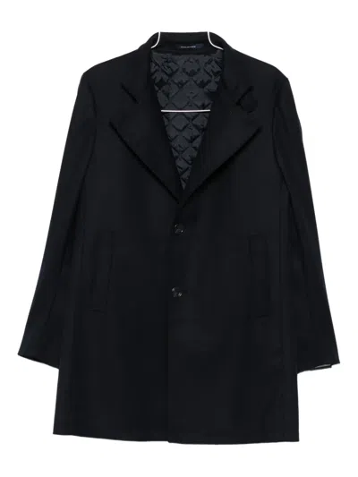 Tagliatore Buttoned Coat In Black