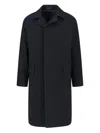 Tagliatore Straight Cut Coat With Concealed Button Placket In Blue