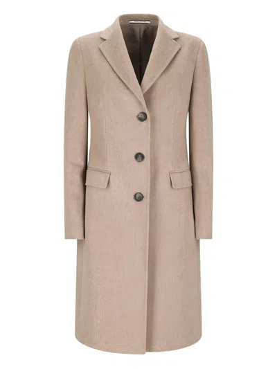 Tagliatore Buttoned Coat In Brown
