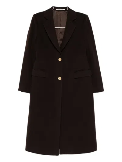 Tagliatore Buttoned Coat In Brown