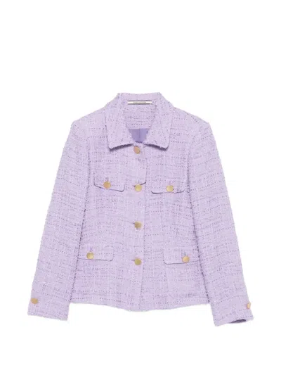 Tagliatore Buttoned Flap Jacket In Purple