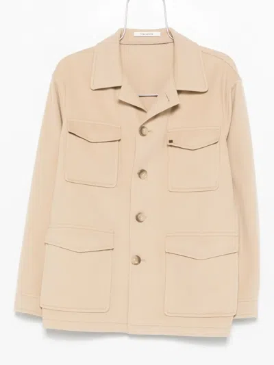 TAGLIATORE BUTTONED FLAP-POCKET JACKET