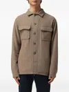 Tagliatore Buttoned Flap-pockets Shirt Jacket In Brown