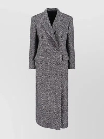 Tagliatore Buttoned Longline Jacket Notched Lapels In Gray
