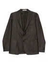 Tagliatore Buttoned Patch Pocket Jacket In Brown