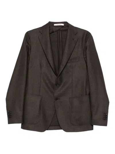 Tagliatore Buttoned Patch Pocket Jacket In Brown