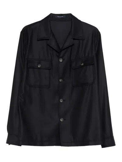 Tagliatore Buttoned-pocket Jacket In Black