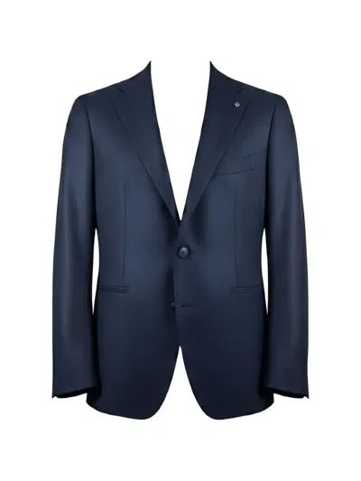 Tagliatore Buttoned Shawl-collar Blazer In Blue