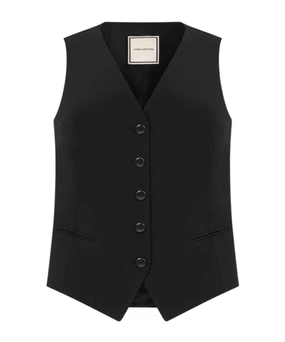 Tagliatore Buttoned Tailored Vest In Black