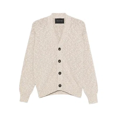 Tagliatore Long-sleeved Knitted Cardigan In Neutral
