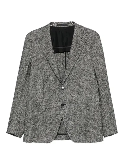 Tagliatore Buttoned Woven Jacket In Gray