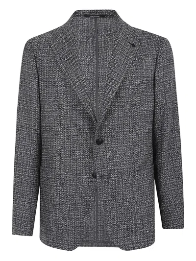 Tagliatore Buttoned Woven Jacket In Gray