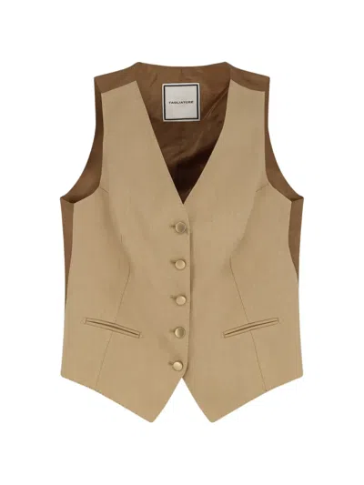 Tagliatore Button-front V-neck Waistcoat In Brown