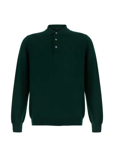 Tagliatore Button-placket Sweater In Green