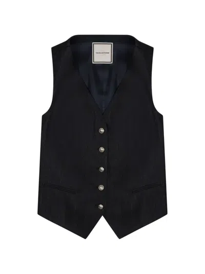 Tagliatore Button-up Waistcoat In Black