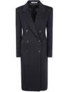 Tagliatore Double-breasted Coat Featuring Flap Pockets In Black