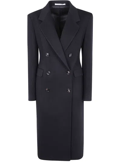 Tagliatore Double-breasted Coat Featuring Flap Pockets In Multi