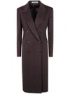 Tagliatore Double-breasted Wool-cashmere Blend Coat In Purple