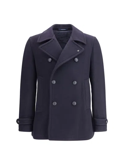 Tagliatore Caban Coat In Blue
