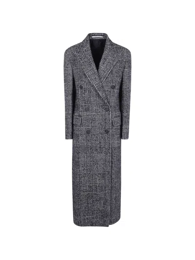Tagliatore Caitlyn Check Double-breasted Coat In Black
