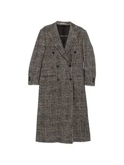 Tagliatore Caitlyn Check-pattern Double-breasted Coat In Black