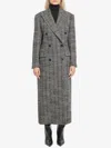 Tagliatore Wool Double-breasted Coat Herringbone Pattern In Gray