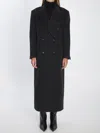 Tagliatore Double-breasted Mid-length Coat With Peak Lapels In Black