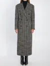 Tagliatore Wool Double-breasted Coat Herringbone Pattern In Gray
