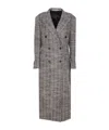 Tagliatore Wool Double-breasted Coat Herringbone Pattern In Gray