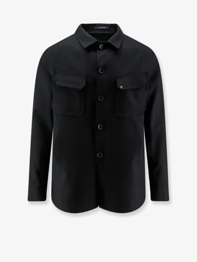 Tagliatore Button-front Overshirt In Black