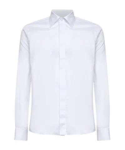 Tagliatore Cambridgens Covered Placket Shirt In White