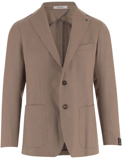 Tagliatore Camel Tailored Camel Fabric Blazer In Brown