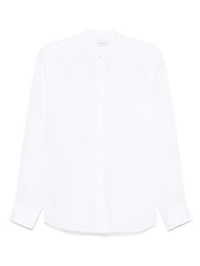 Tagliatore Long-sleeved Curved Hem Shirt In White