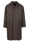 Tagliatore Houndstooth Pattern Jacket With Structured Collar And Flap Pockets In Brown