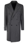 Tagliatore Cappotto D Petto Rever A Lancia Lana Spinata In Antracite